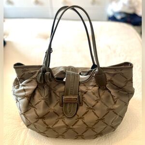 Longchamp Signature Horse Print Canvas Hobo Bag with Accents